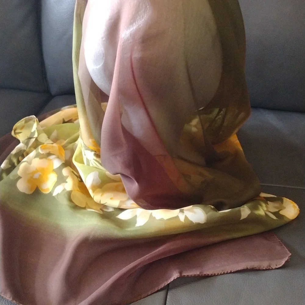 Floral Green and Yellow Women's Scarf